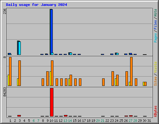 Daily usage for January 2024