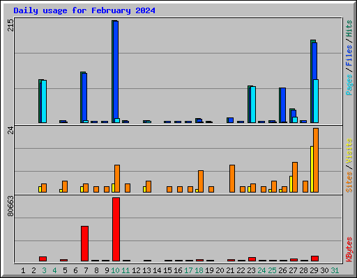 Daily usage for February 2024