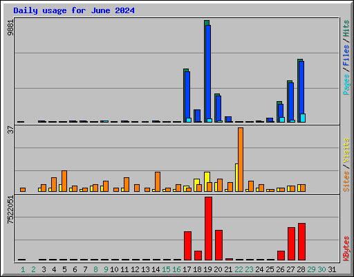 Daily usage for June 2024