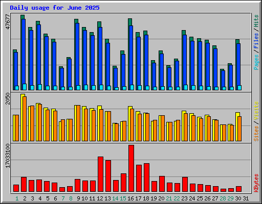 Daily usage for June 2025