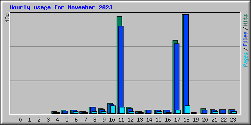 Hourly usage for November 2023