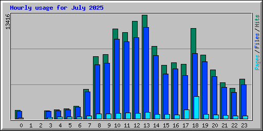 Hourly usage for July 2025