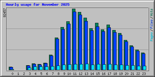 Hourly usage for November 2025