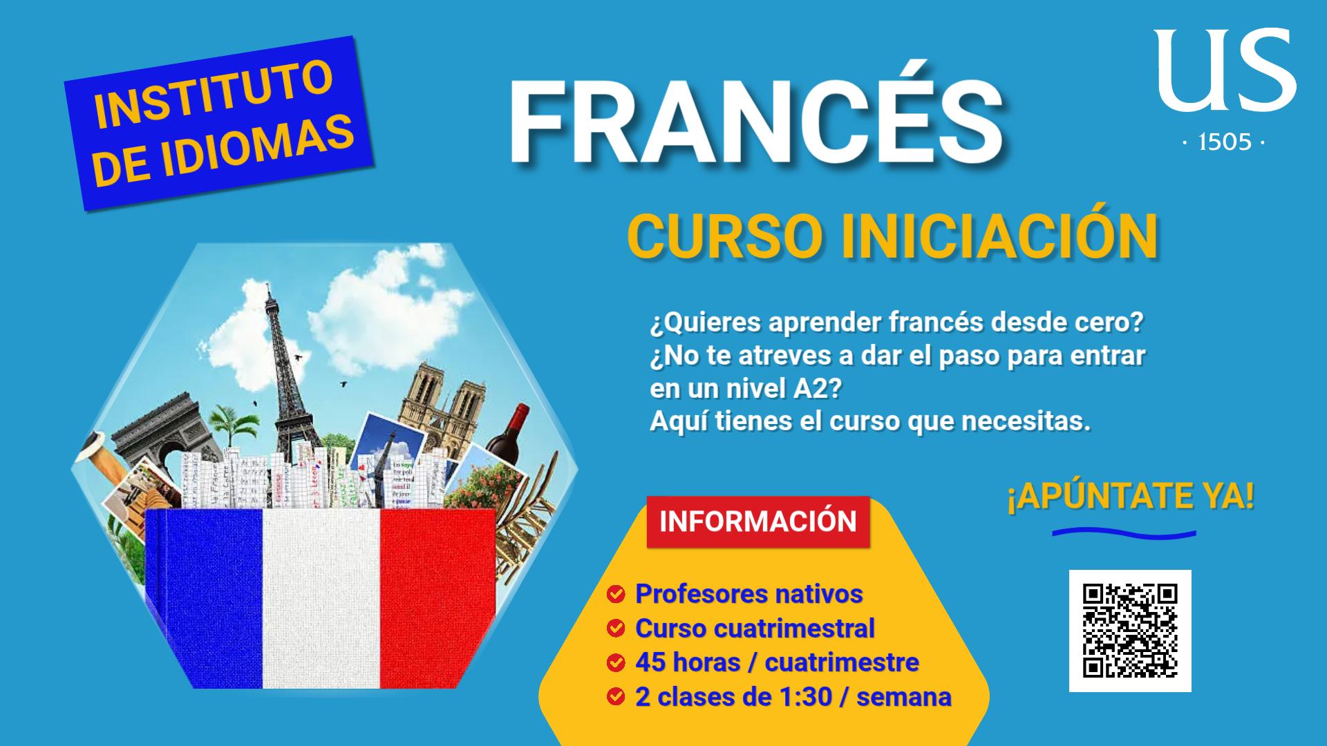 Cartel informativo. Curso Francés Iniciación